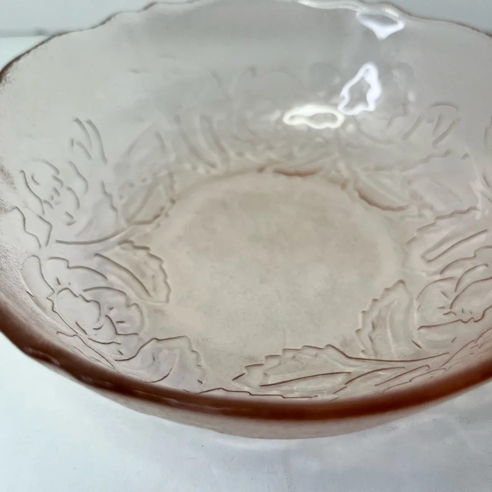 Arcoroc Pink Depression Glass Bowl - Pink Rose 6